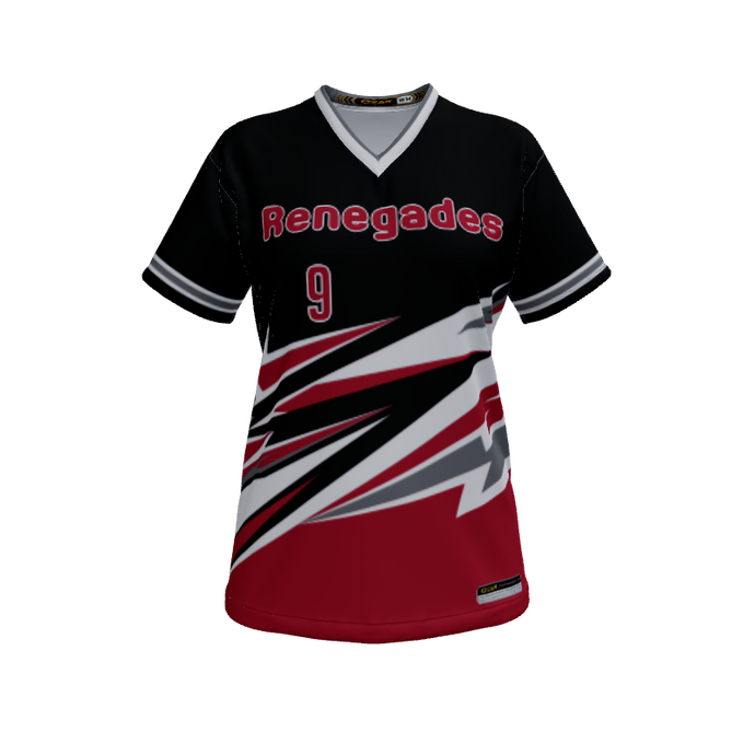Ladies Custom Jerseys Ninja Ladies V-Neck Short Sleeve 2.50. (x 16)