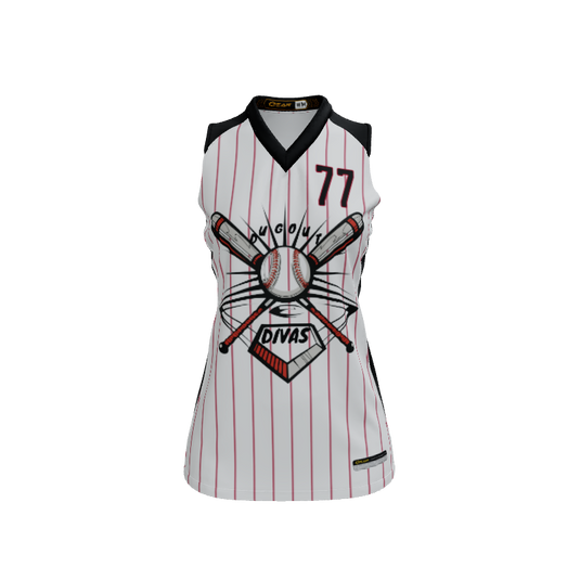 Ladies Custom Jerseys Core w/Pinstripe Custom Ladies V-Neck Sleeveless Jersey. (x 1)