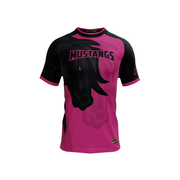 Mens Jerseys Mustang Mascot Crew Neck Short Sleeve Jersey. (x 13)
