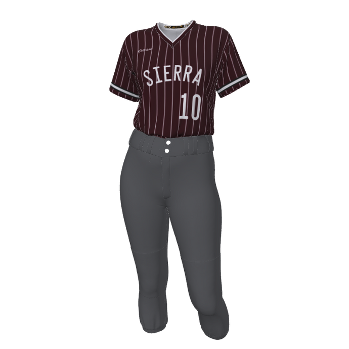 Packages Pinstripe Ladies Softball V-Neck Short Sleeve 2.50 Sets. (x 15)