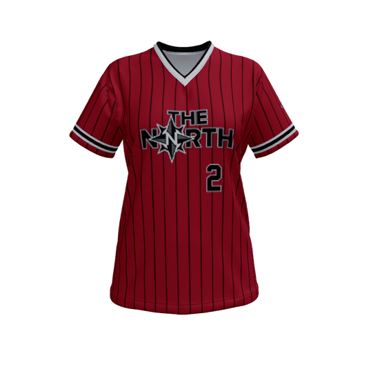 Ladies Custom Jerseys Pinstripe Ladies V-Neck Short Sleeve 2.50. (x 5)