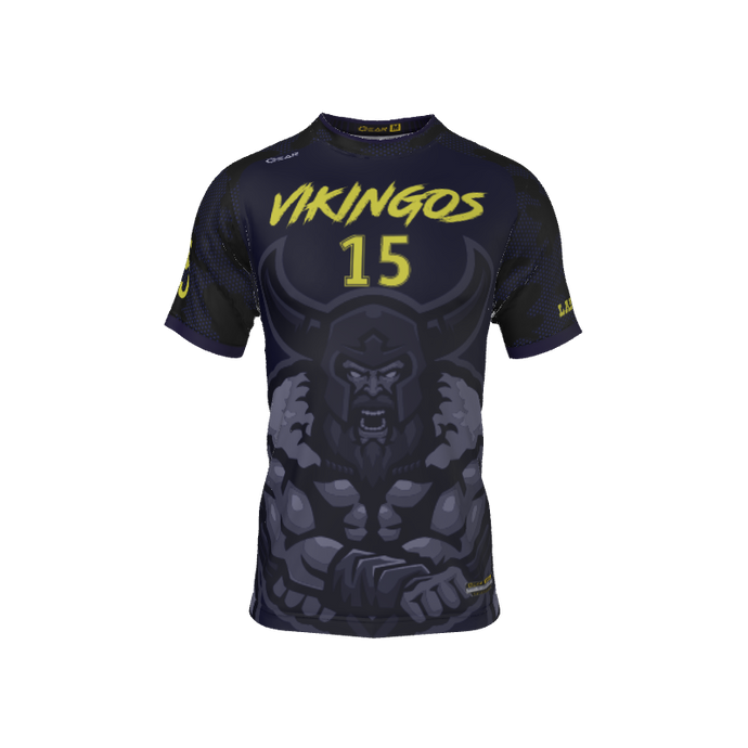 Mens Jerseys Viking Mascot Crew Neck Short Sleeve Jersey. (x 6)