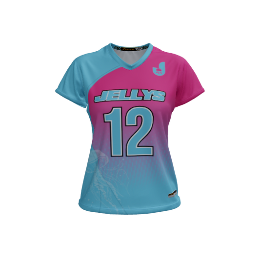 Ladies Custom Jerseys Asia 2.0 Ladies V-Neck Cap-Sleeve 2.50. (x 1)
