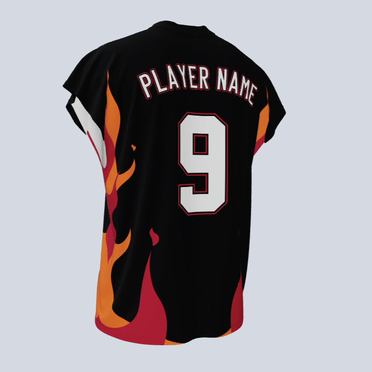 Load image into Gallery viewer, Custom Fire Cap Sleeve Lacrosse Jersey
