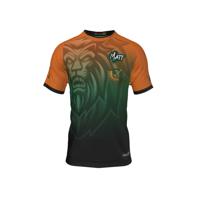 Mens Jerseys Stone Lion Mascot Crew Neck Short Sleeve Jersey. (x 1)
