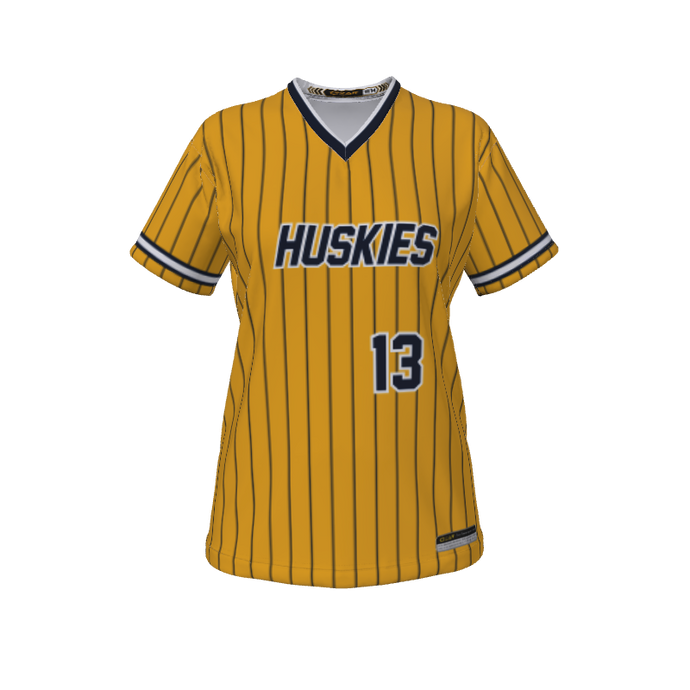 Ladies Custom Jerseys Pinstripe Ladies V-Neck Short Sleeve 2.50. (x 1)