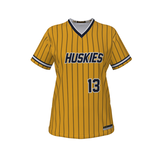 Ladies Custom Jerseys Pinstripe Ladies V-Neck Short Sleeve 2.50. (x 1)