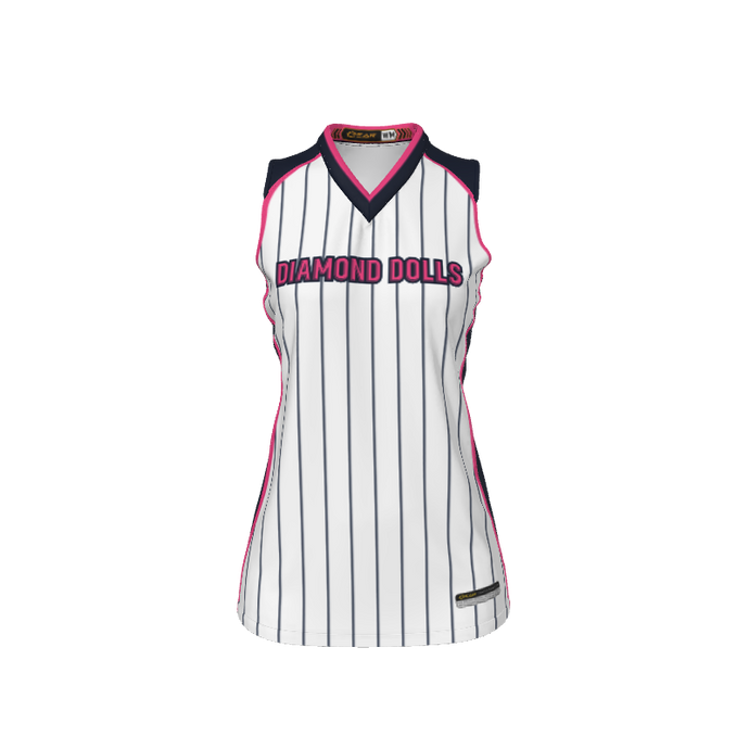 Ladies Custom Jerseys Core Trim Custom Ladies V-Neck Sleeveless Jersey. (x 14)