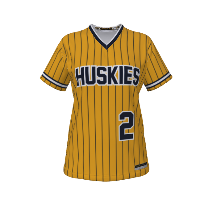 Ladies Custom Jerseys Pinstripe Ladies V-Neck Short Sleeve 2.50. (x 18)