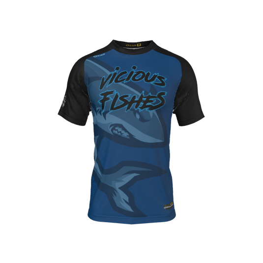 Mens Jerseys Shark Mascot Crew Neck Short Sleeve Jersey. (x 2)