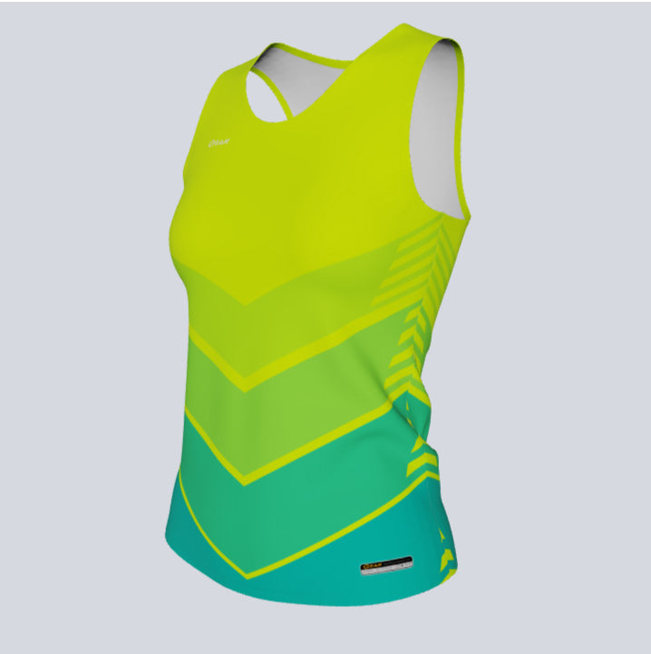 Load image into Gallery viewer, Ladies Custom Fitted Track Singlet Boost Jersey
