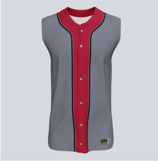 Full Button Baseball Bronx Custom Sleeveless Jersey
