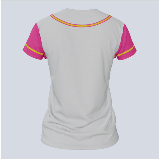 Ladies Core Full Button Cap Sleeve Custom Softball Jersey