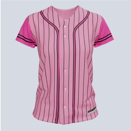White Stripe Black Custom Full Button Baseball Jerseys | YoungSpeeds