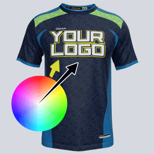 Custom jersey with printed team logo
