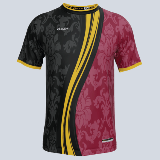 Black yellow color new design sublimation printing soccer jersey uniform  make your team soccer kits