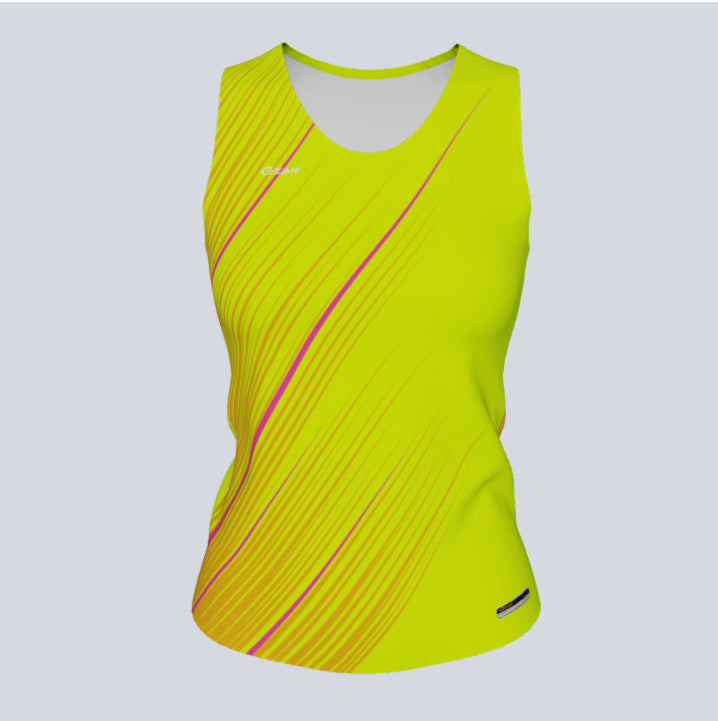 Load image into Gallery viewer, Ladies Custom Fitted Track Singlet Flash Jersey
