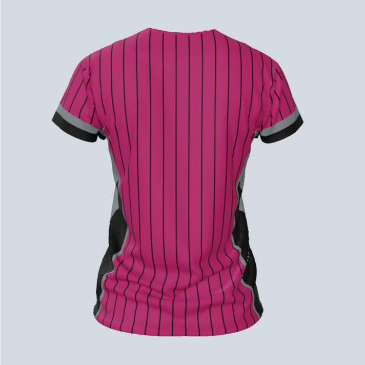 Load image into Gallery viewer, Ladies Fuse Full Button Cap Sleeve Custom Softball Jersey
