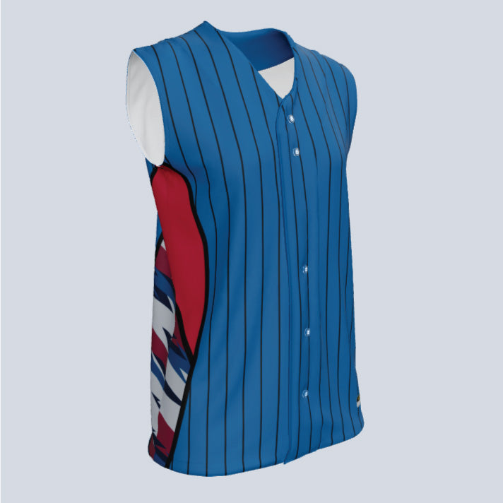 Load image into Gallery viewer, Ladies Fuse Full Button Sleeveless Custom Softball Jersey

