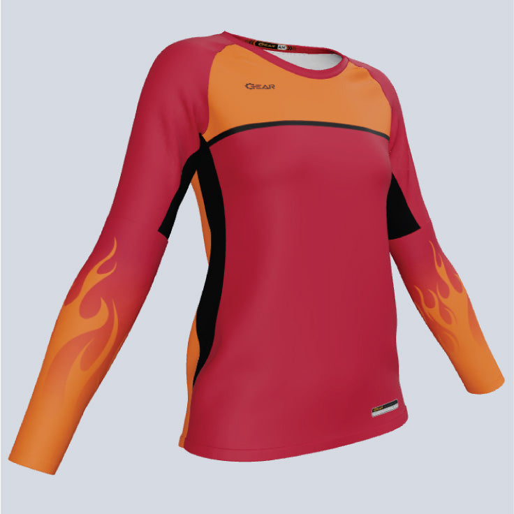 Load image into Gallery viewer, Ladies ProCut LS Custom Copper Jersey

