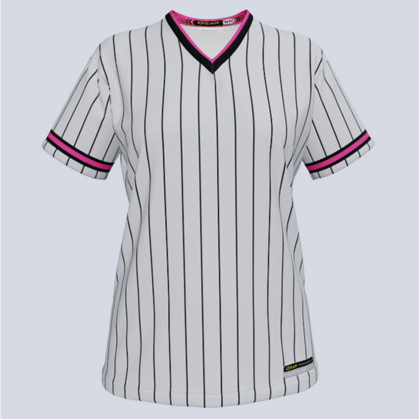 Ladies Pinstripe V-Neck Custom Jersey – Gear Team Apparel