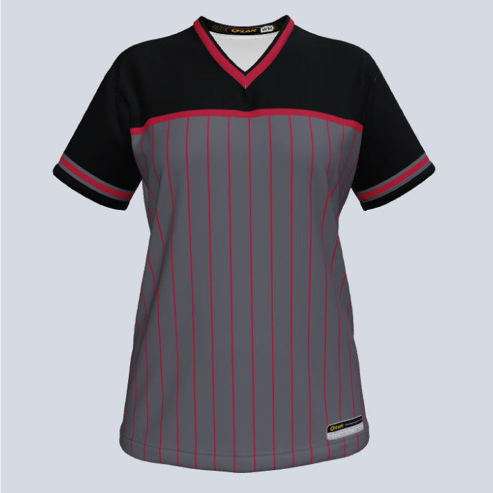 Load image into Gallery viewer, Ladies Triple V-Neck Custom Softball Jersey
