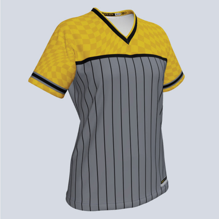 Load image into Gallery viewer, Ladies Triple V-Neck Custom Softball Jersey
