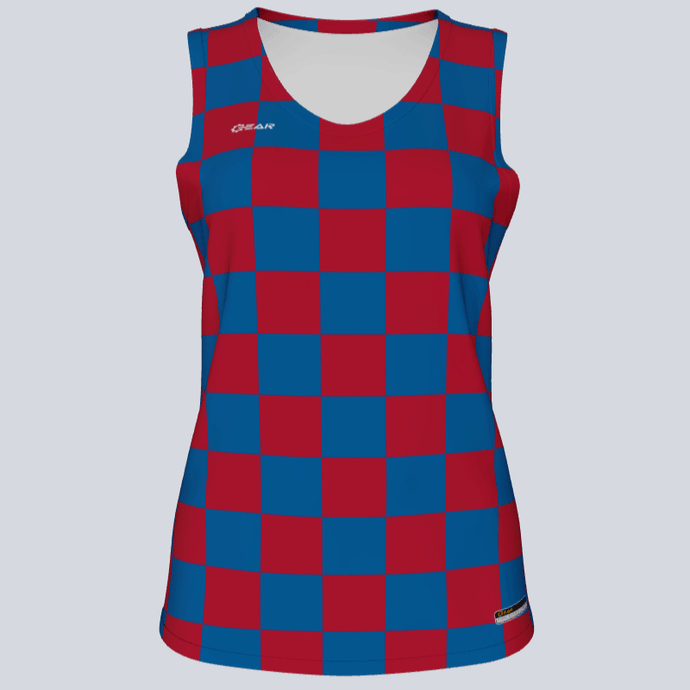 Ladies Custom Track Singlet Checker Jersey