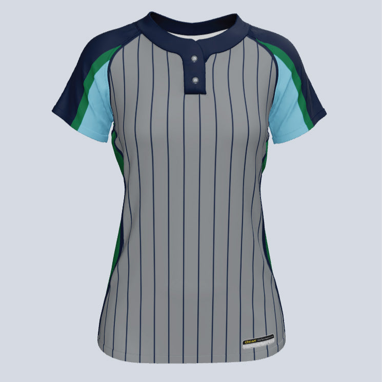 Load image into Gallery viewer, Ladies Wave Two Button Custom Softball Jersey

