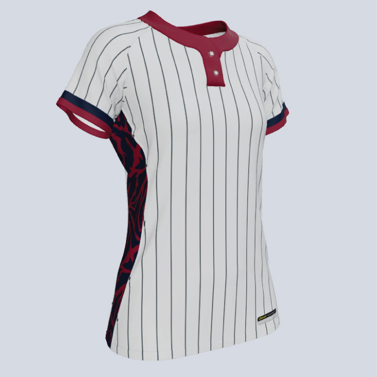Load image into Gallery viewer, Ladies Allpin Two Button Custom Softball Jersey

