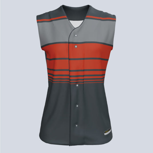 Ladies Astro Full Button Sleeveless Custom Softball Jersey