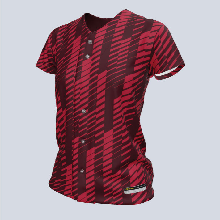 Load image into Gallery viewer, Ladies Basic Core Full Button Cap Sleeve Custom Softball Jersey

