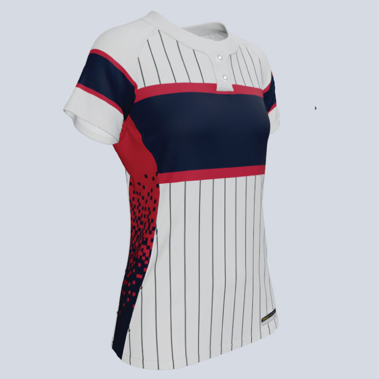 Load image into Gallery viewer, Ladies Champion Two Button Custom Softball Jersey
