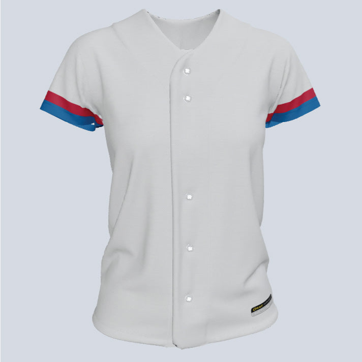 Load image into Gallery viewer, Ladies Core 3 Full Button Cap Sleeve Custom Softball Jersey
