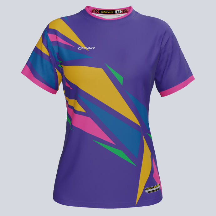 Front view of custom ladies Breach soccer jersey