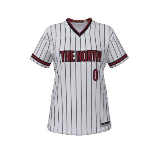 Ladies Custom Jerseys Pinstripe Ladies V-Neck Short Sleeve 2.50. (x 4)