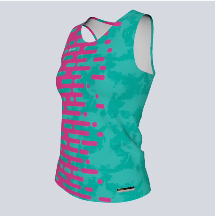 Load image into Gallery viewer, Ladies Custom Fitted Track Singlet Dash Jersey
