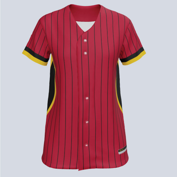 Load image into Gallery viewer, Ladies Edge Full Button Custom Softball Jersey
