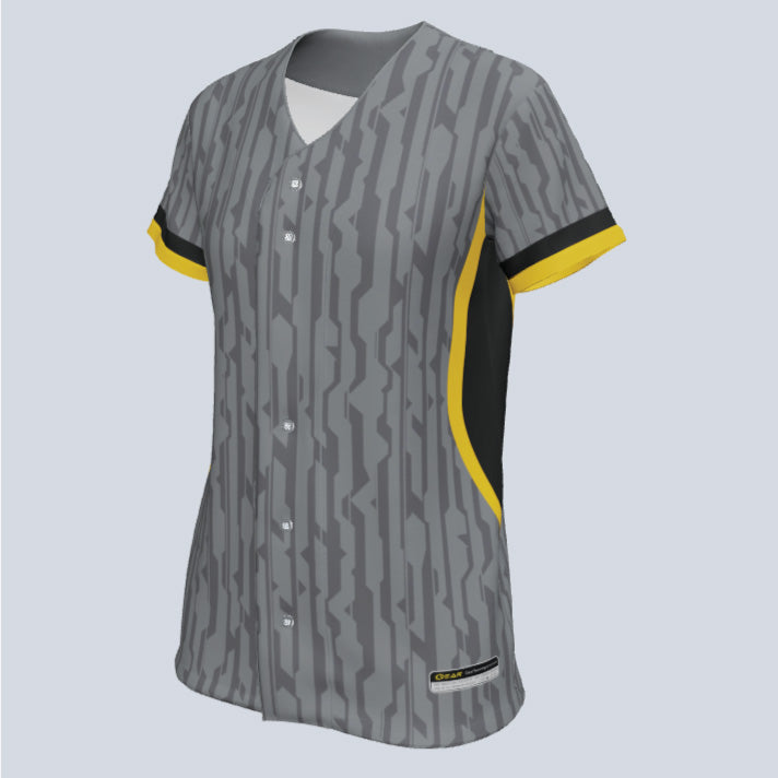 Load image into Gallery viewer, Ladies Edge Full Button Custom Softball Jersey
