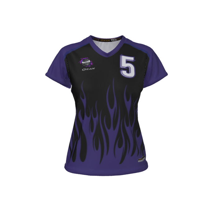 Ladies Custom Jerseys Core Ladies V-Neck Cap-Sleeve 2.50. (x 4)