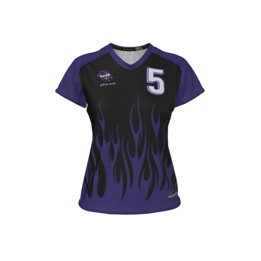 Ladies Custom Jerseys Core Ladies V-Neck Cap-Sleeve 2.50. (x 4)