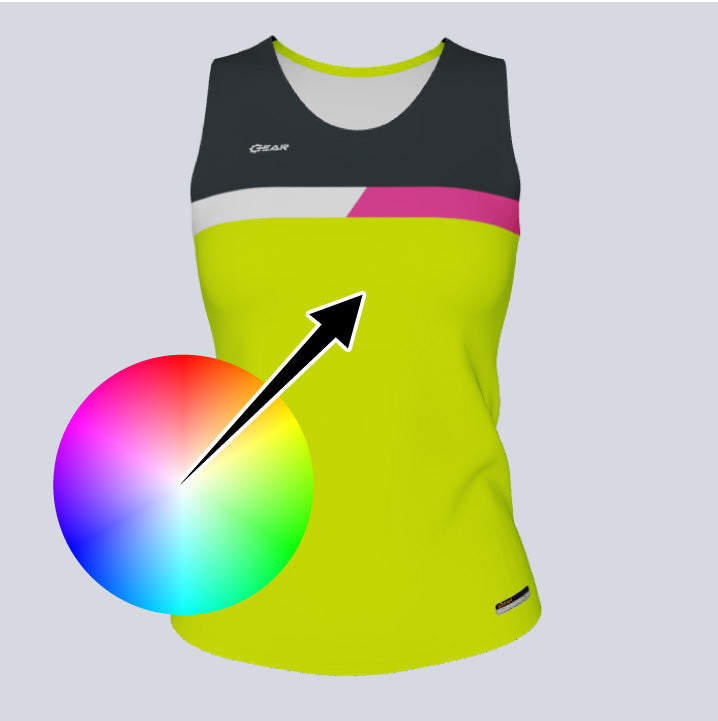 Load image into Gallery viewer, Ladies Custom Fitted Track Singlet Finishline Jersey
