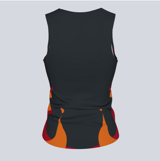 Ladies Custom Fitted Track Singlet Fire Jersey