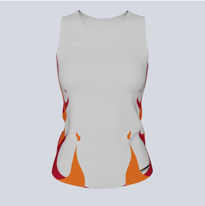 Ladies Custom Fitted Track Singlet Fire Jersey