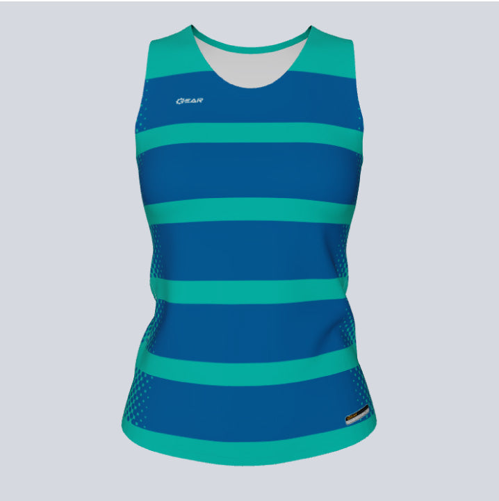Load image into Gallery viewer, Ladies Custom Fitted Track Singlet Gage Jersey
