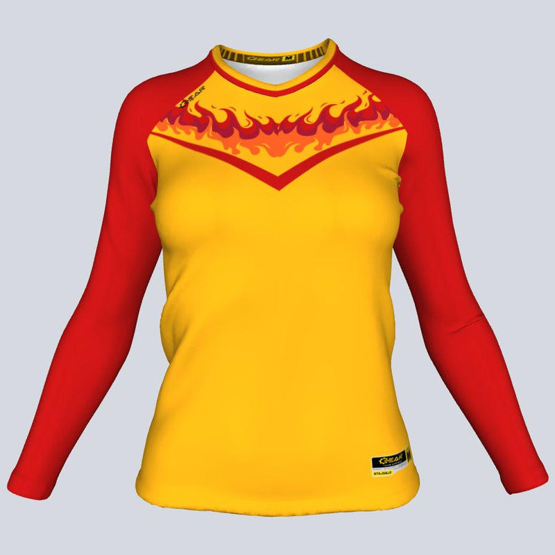 Load image into Gallery viewer, Ladies Phoenix Fitted Long Sleeve Front
