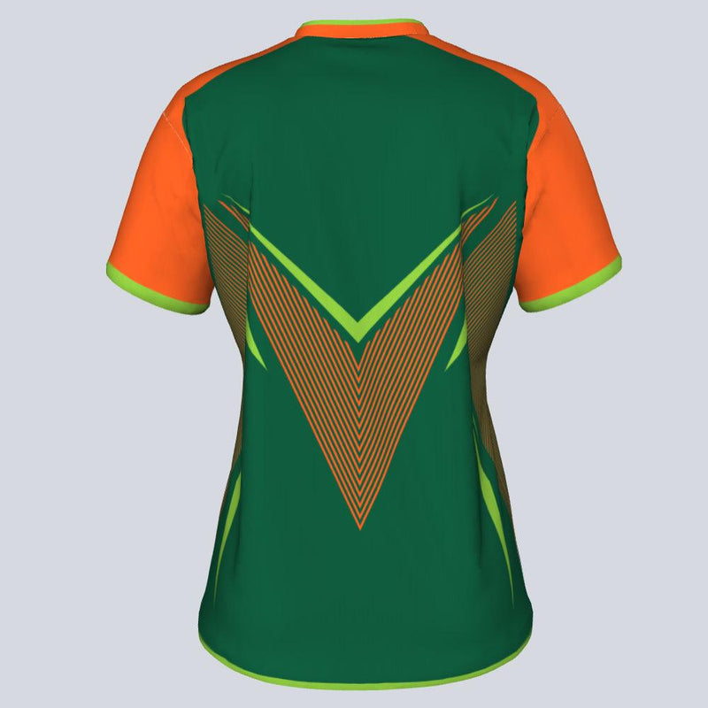 Load image into Gallery viewer, Womens--J-vneck jersey-Mantis-Back
