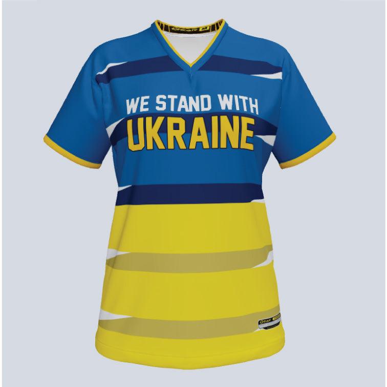 Load image into Gallery viewer, Ladies We Stand With Ukraine Movement Custom Jersey
