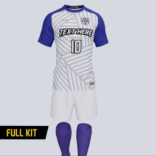 Custom Gold Purple-White Sublimation Soccer Uniform Jersey