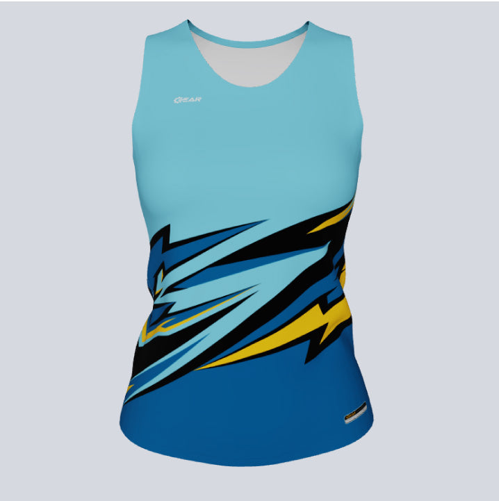 Load image into Gallery viewer, Ladies Custom Fitted Track Singlet Ninja Jersey
